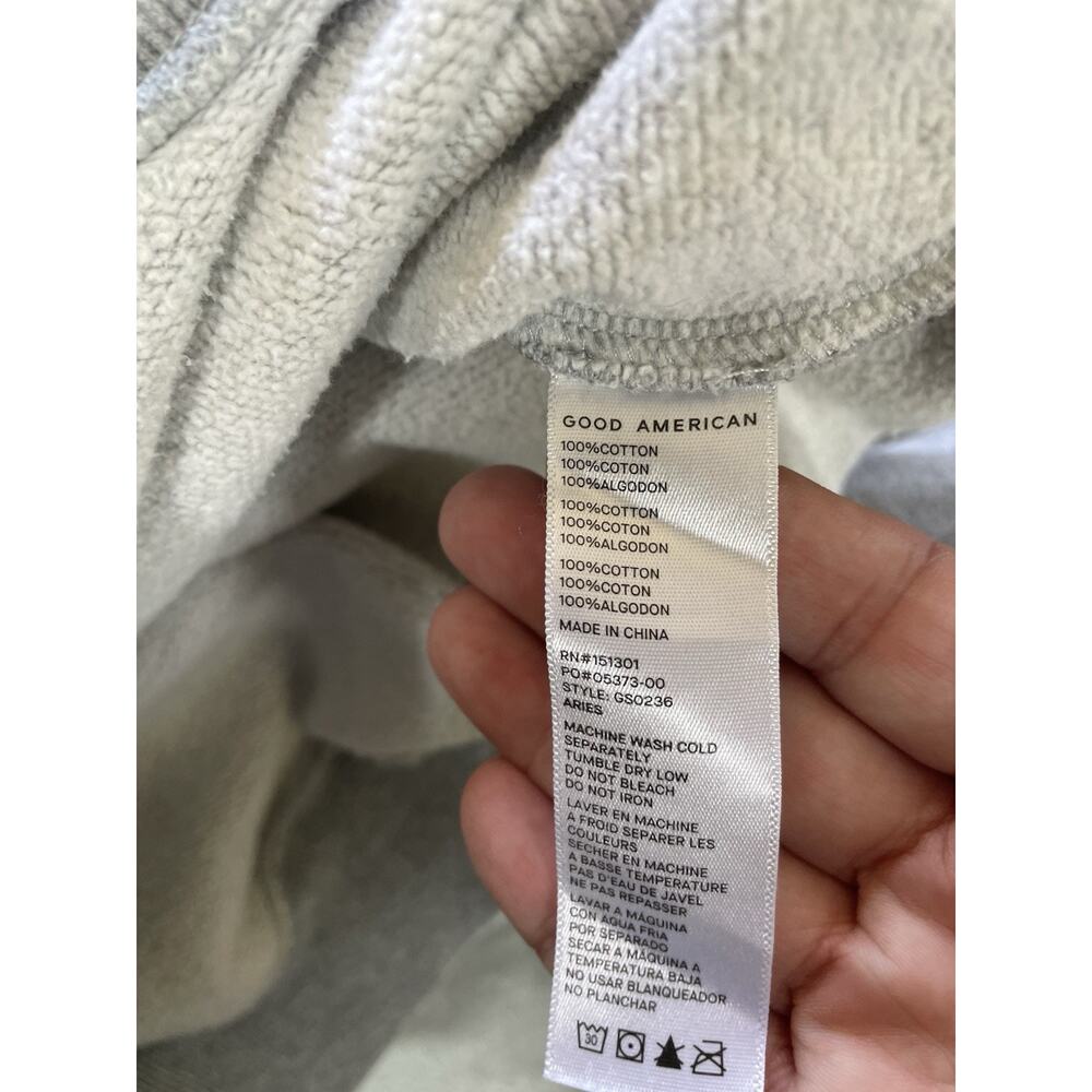 Good American Sweatshirt Women’s Sz 2 M Zodiac Aries Gray Crew Neck Cropped - Picture 9 of 9